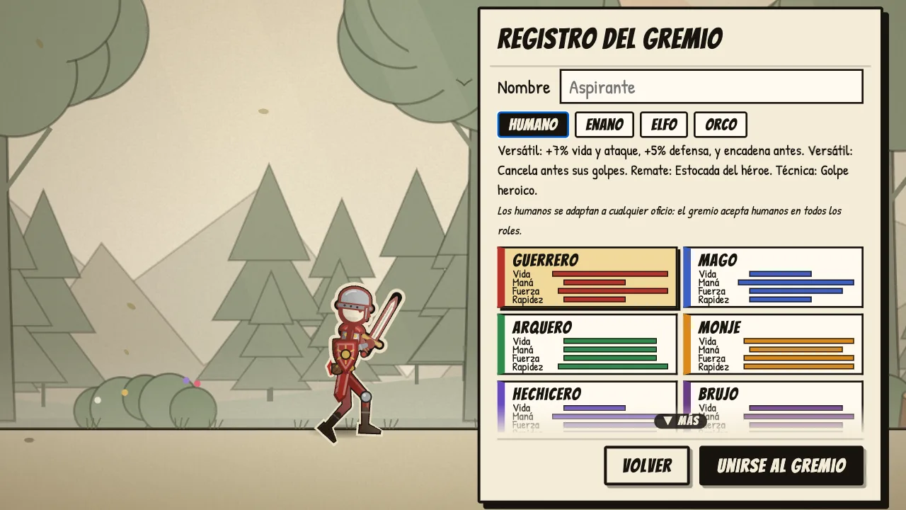 Guild Registry: pick a race and role to create your champion